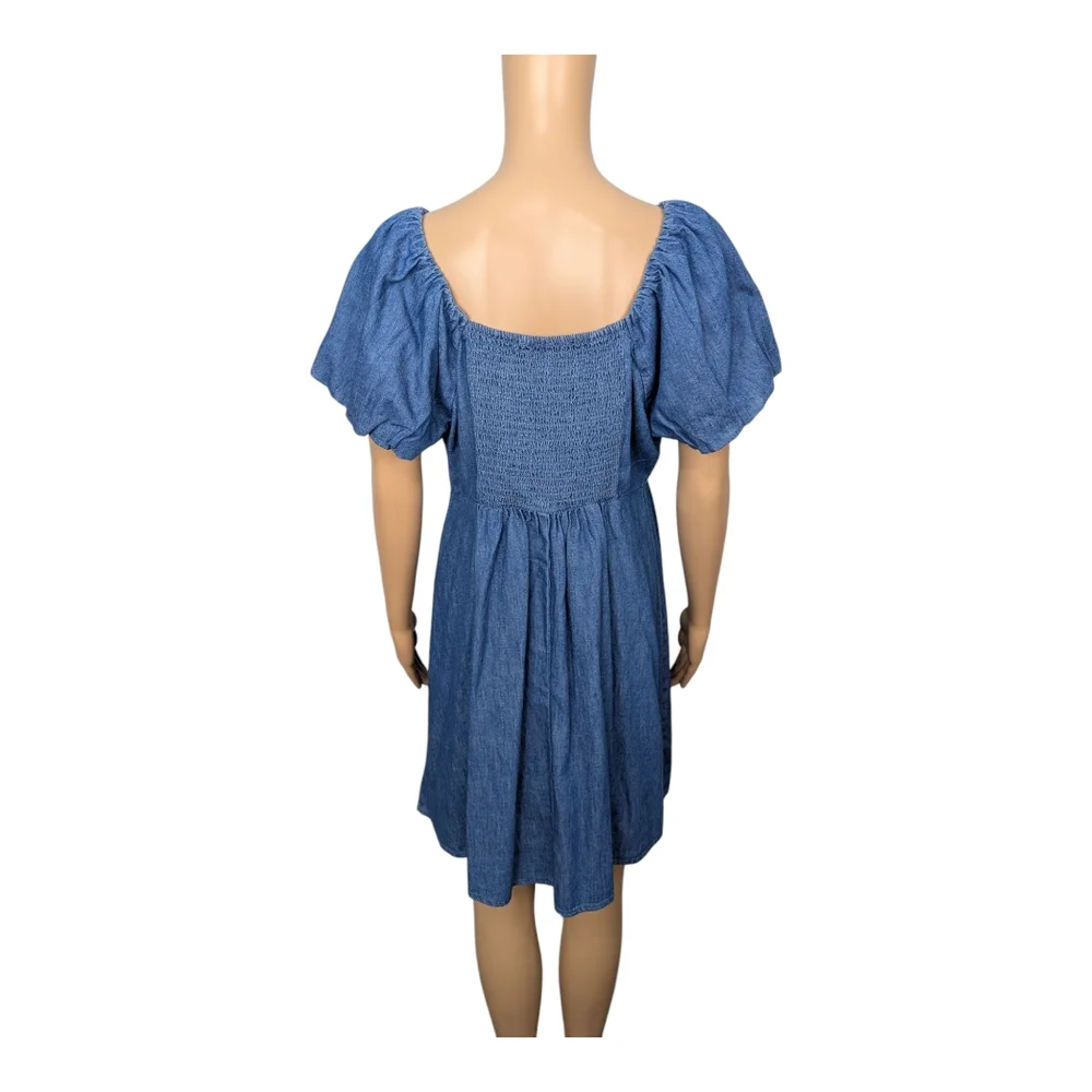 Old Navy Flutter-Sleeve Mini Swing Denim Dress L - Picture 6 of 7